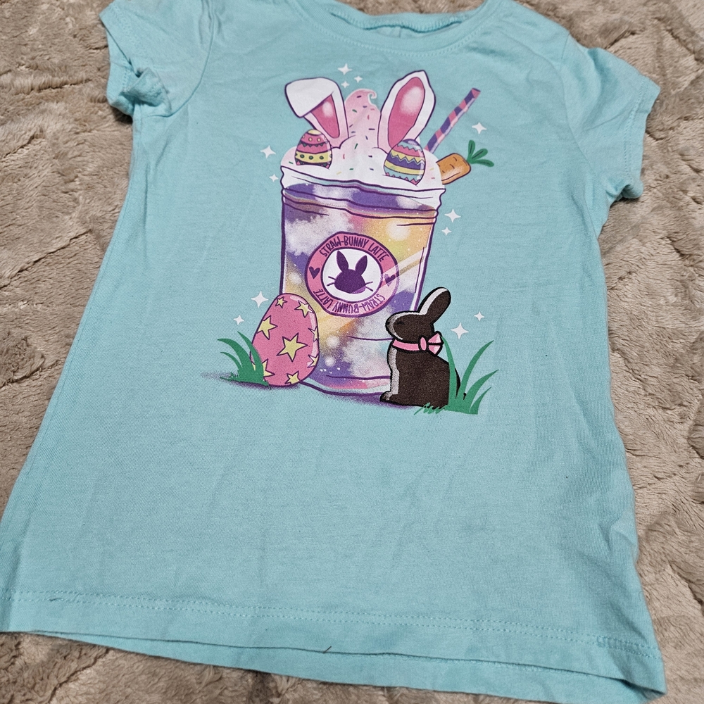Kids Aqua Bunny Graphic T-Shirt